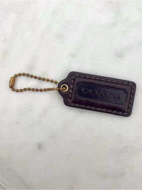 COACH Vintage Leather Hang Tag, Brown